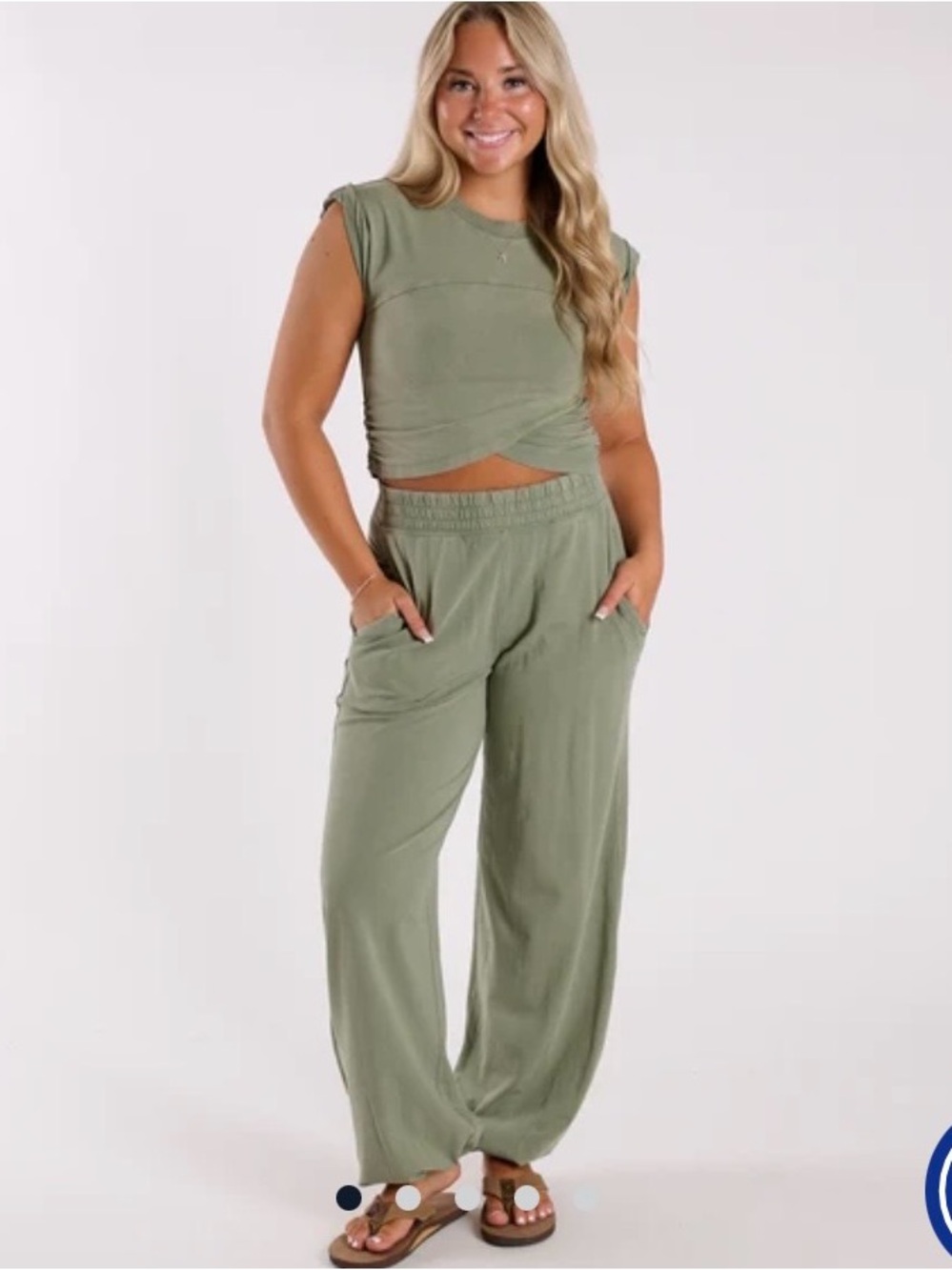 FP Movement Hot Shot Crossover 2 pc set sage green xs